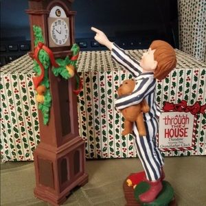 DEPT 56 Theodore Adjusting Time Grandfather Clock All Through the House.